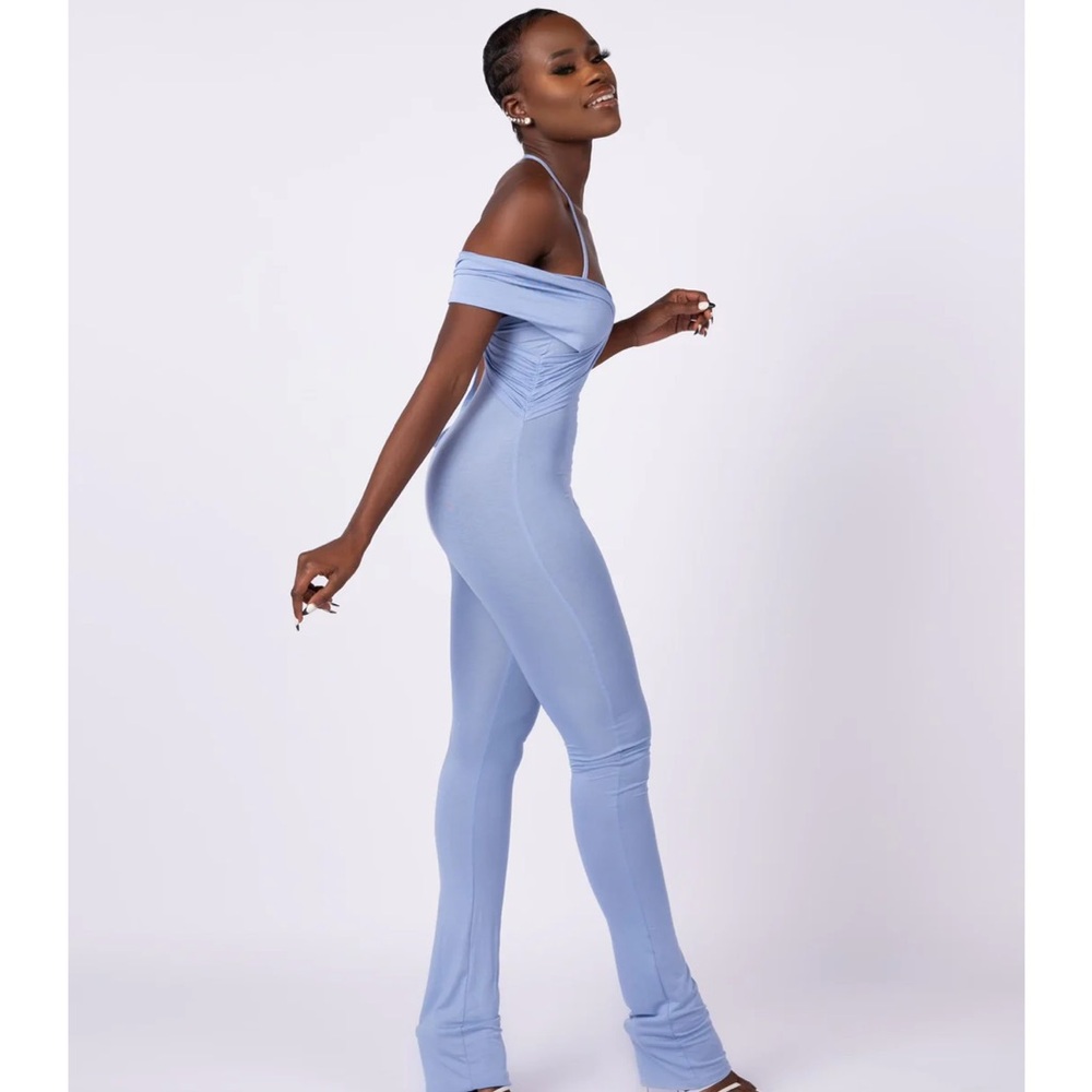 New Grayscale Periwinkle criss cross jumpsuit